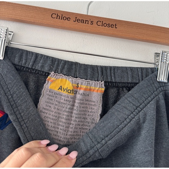 AVIATOR NATION 5 Stripe Sweatpants in Charcoal S - Picture 4 of 5
